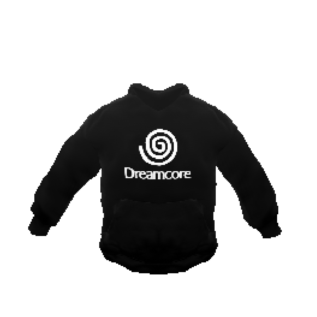 Oversized Dreamcore hoodie with embroidered design, blending weirdcore, nostalgiacore, and surreal nostalgic aesthetics inspired by late '90s visuals.